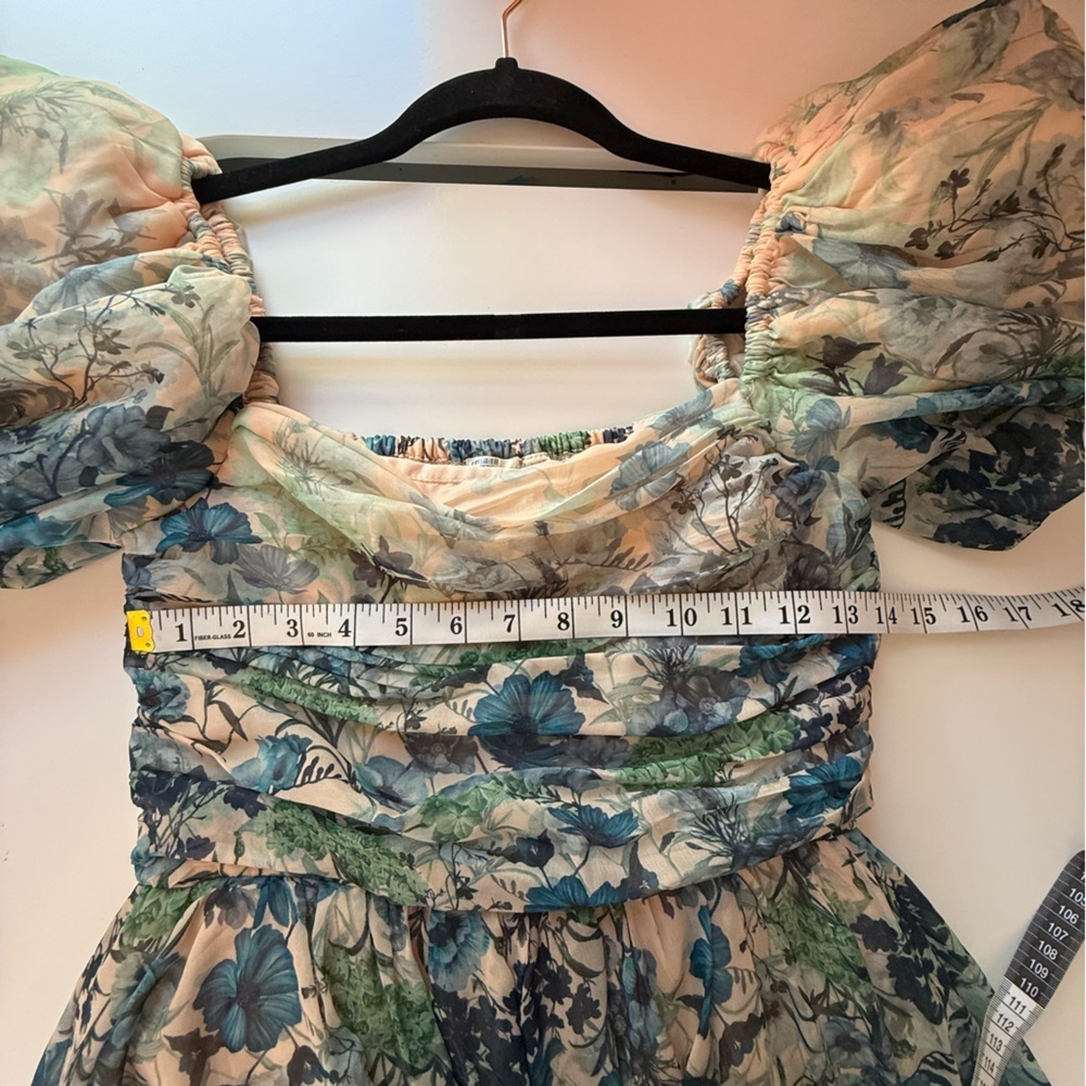 Anthropologie Let Me Be Flo Ruched Mini Dress Floral Pink - XS - Picture 13 of 15